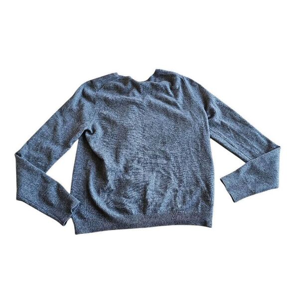 Ann Taylor womens Sz M gray Ruffle cashmere cardigan sweater - Picture 2 of 8